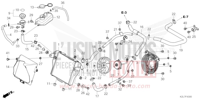 RADIATEUR de ADV 350 SPANGLE SILVER METALLIC (NHA49) de 2023